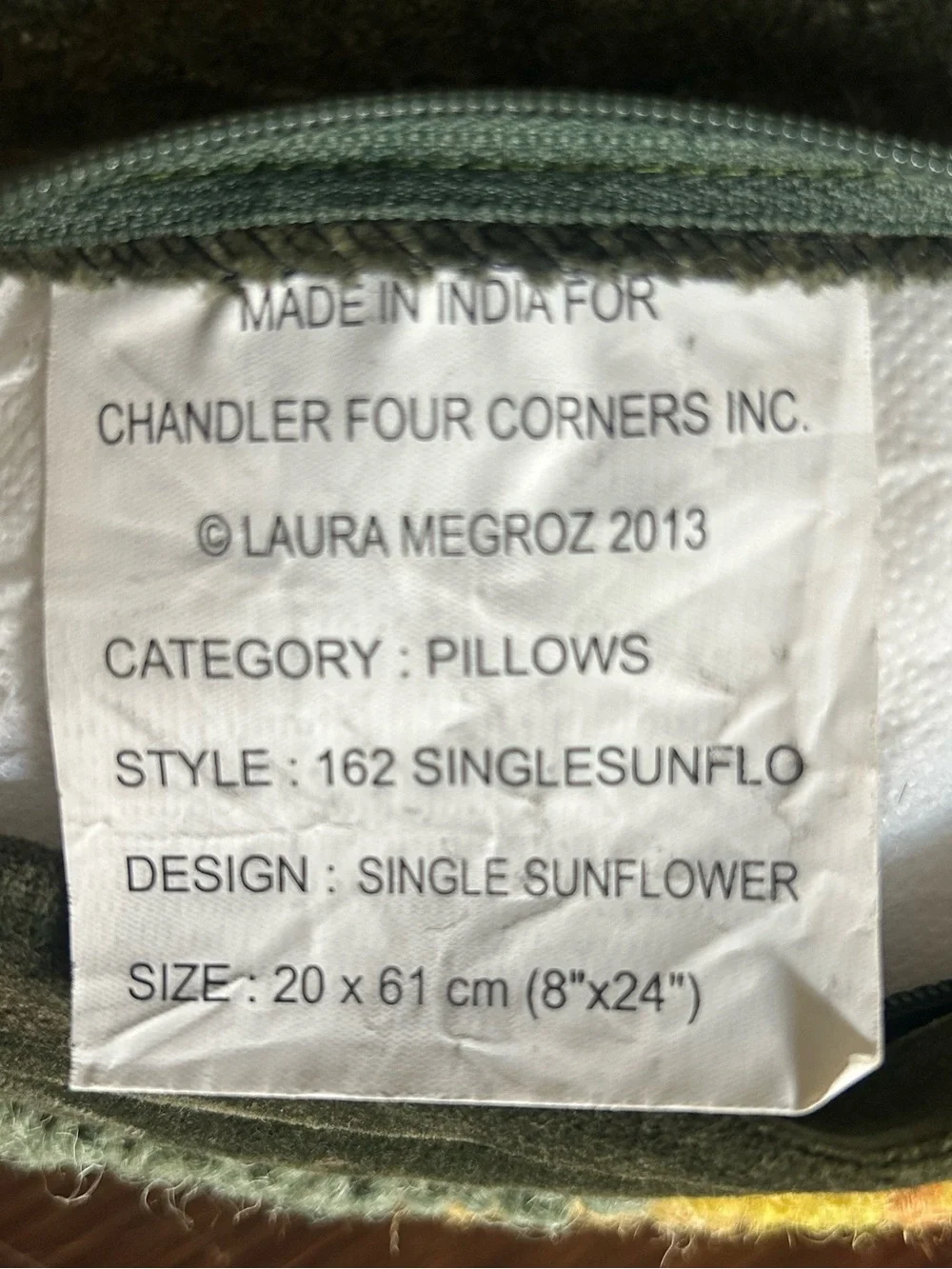 Chandler 4 Corners Hooked Wool Sunflower 162 Lumbar Pillow Laura Megroz Lumba